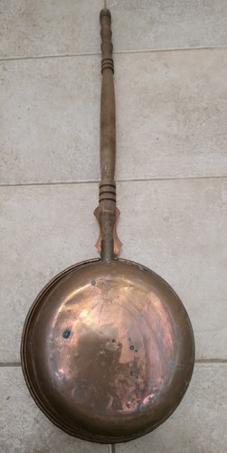 Antique Vintage Wood Metal Bed Warmer Pan 36 Inches Clean Nice! - Picture 2 of 11