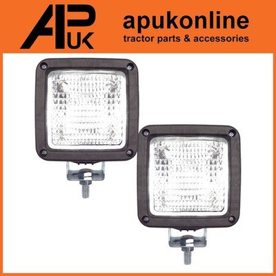 2X Traktor Arbeitsscheinwerfer Lampen eckig & Kabel für Iseki Kubota Yanmar Hinomoto