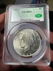 1922-S CACG MS63 Peace Silver Dollar Better Date Flashy Reverse