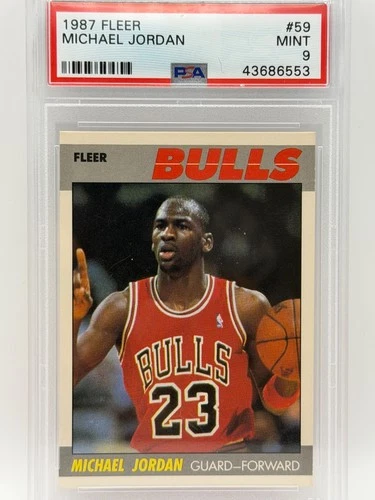 1987 Fleer Michael Jordan PSA 9 Mint #59 Chicago Bulls Super Clean and Centered