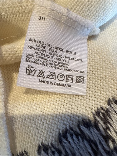 Suéter De Colección MARTELLO 50/50 Mezcla de Lana Cuello Alto Dinamarca Raro Tema Occidental - Imagen 19 de 19