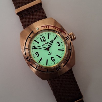 Automatic watch. Vostok 1967. 90840G. BRONZE. Special Edition! (Full Lume.