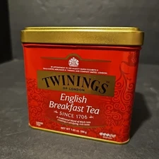 Empty Tin Twinings English Breakfast Loose Tea Tin