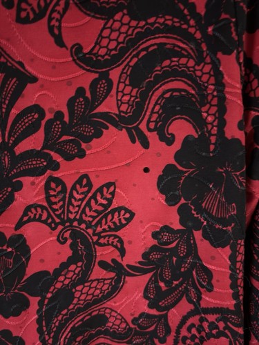 Red & Black Floral Poly Jersey Top JM Collection Sz L 46-52” Bust - Picture 5 of 7