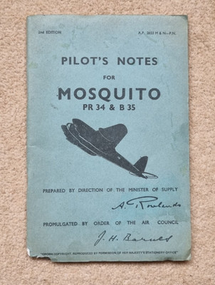 Original RAF Pilot Notes Mosquito PR34 & B35 datiert März 1949 Luftveröffentlichung