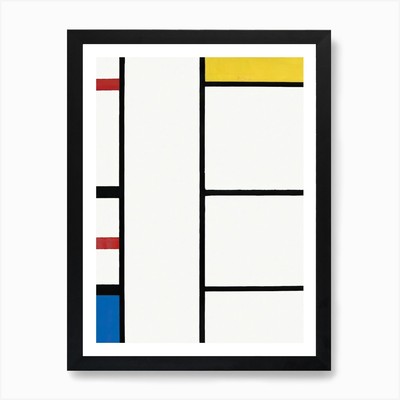 Komposition mit rot, gelb und B gerahmtem Wandbild Poster Leinwanddruck Bild