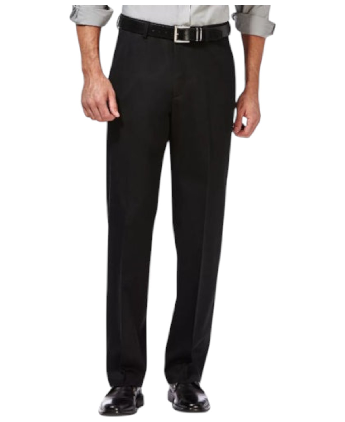 Haggar Mens Classic fit Chinos Pants 38 30 Black Solid Stretch 7990₽