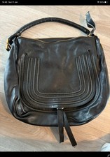 Authentic Chloe Marcie Large Top Handle Hobo Bag In Black Leather