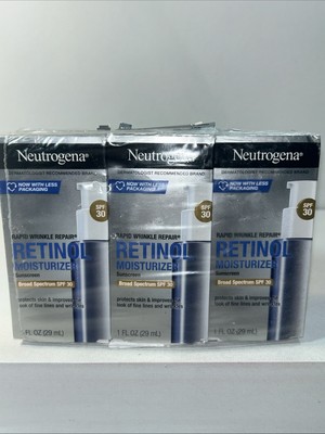 3 Pack Neutrogena Rapid Wrinkle Repair Retinol Moisturizer 1 Fl Oz Each