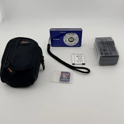 Sony Cyber-shot DSC-W330 14.1MP Digital Camera Blue w/ Case, Battery, Charger