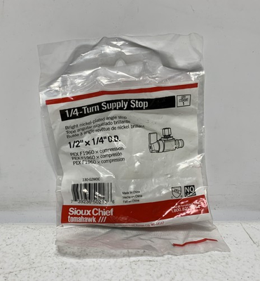 #ad Sioux Chief 130 G2W0C 1 2quot; x 1 4quot; OD PEX Angle Supply Stop $8.88