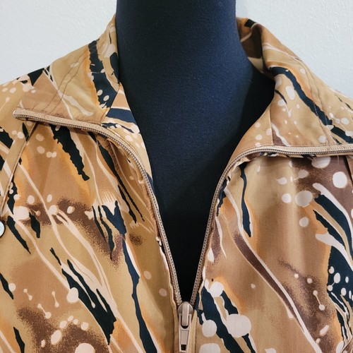 Oleg Cassini Vintage Women's Multicolor Abstract Long Sleeve Zip Jacket Sz Small - Picture 2 of 14