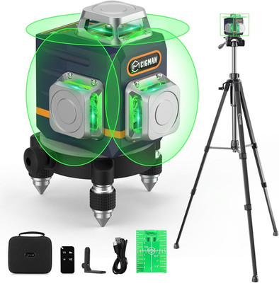 3D Laser Level with Tripod,Remote Control,Compact Design,4000Mah Battery,Rotary