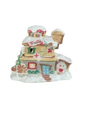 Santas Toy Factory Village Vintage Porcelain Lighted Christmas House Decoration