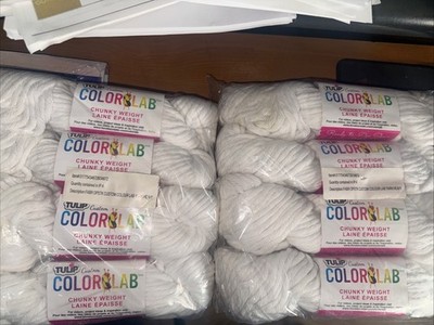 Tulip Custom Color Lab Cotton Yarn White  4 Color Lot Of 8 46 Yards Each