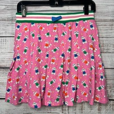 Mini Boden 13-14Y Pleated Jersey Skirt Fun Poodles Tennis Dogs Pink Skort NEW