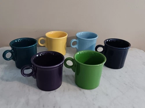 Set Of 6 Asst Colored Fiestaware 12oz Java Mugs( SALE CLEARANCE )