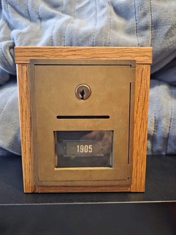 Vintage 1950's Corbin Post Office Box Door Bank With Key Very Nice