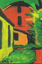 Karl Schmidt-Rottluff - Roter Giebel, 1911, 30x20cm, Druck auf Alu-Dibond