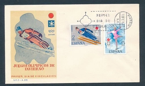 D467351 Spain FDC Winter Olympics Sapporo 1972