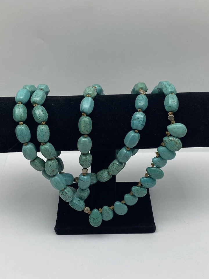 Silpada Sterling Silver Turquoise Howlite Beaded Strand Necklace 252.0g - Image 2 of 4
