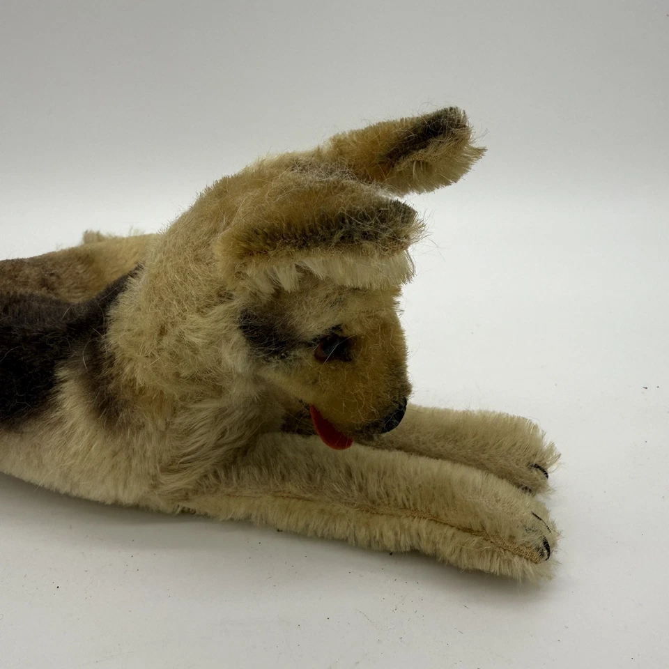 VTG-Steiff Arco German Shepherd 1960's Mohair Dog Lying 10” NO ID EXCELLENT - Image 3 of 4