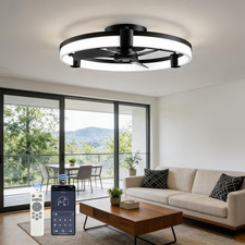 Ceiling Fans with Lights and Remote+APP , 50cm 6 Speeds Dimmable 3000K-6500K