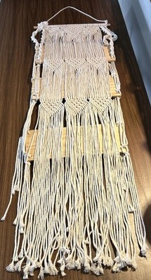 Handmade Macrame Wall Hanging Shelf Boho Rustic 