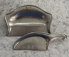 Silent Butler Antique Metal Crumb Catcher with Matching Scraper EMPRESS WARE 
