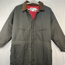 Vintage Key Imperial Coveralls 2XL Regular Green Insulated RedLiner USA Made EUC