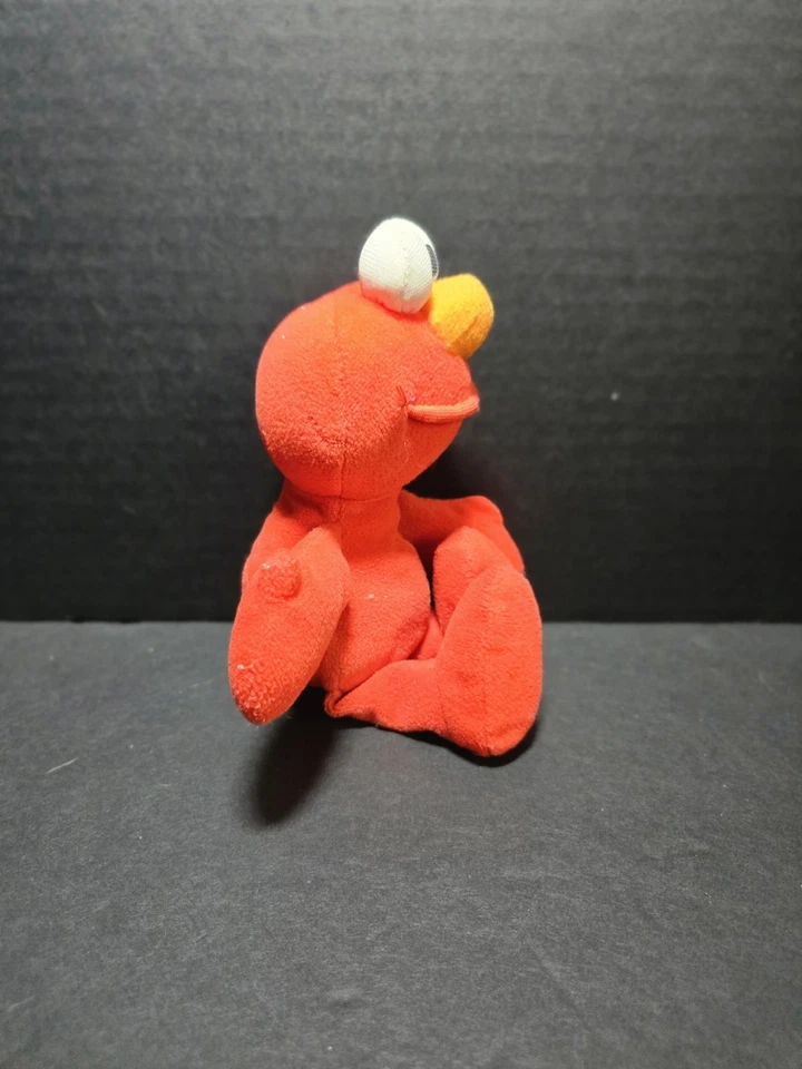 老式 1997 年 TYCO SESAME STREET BEANS ELMO 8 英寸绒布玩具  — 第 2/4 张图片