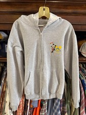 Vintage Walt Disney World Hoodie Mens Large Gray Full Zip Mickey Graphic 2000s