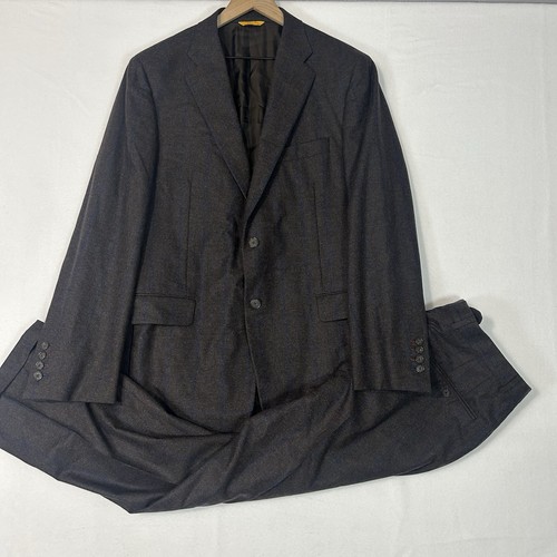 Hickey Freeman Beacon Suit 42R 36x28 Gray Blue Stripe Worsted Wool Tweed USA - Picture 8 of 24