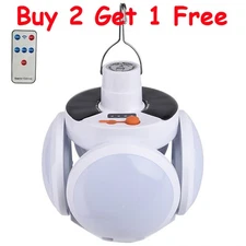 USB Rechargeable Solar Camping LED Lamp Tent Light Outdoor Hiking Remote Lantern