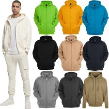 Urbanclassics Veste de Survêtement Hoody Zippé Homme Basic Uni Capuche Sac - 5XL