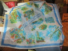 ksm. Vintage San Francisco Scarf 28 x 28 Inches Small Scenes Great Condition