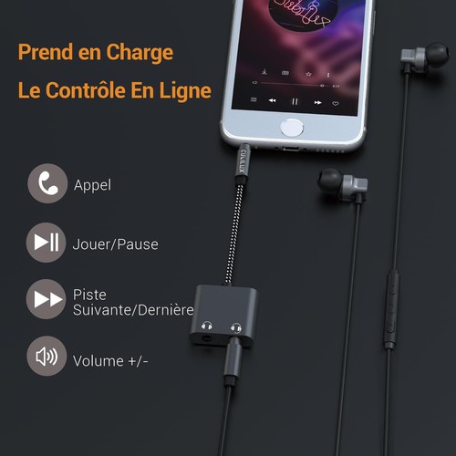 Répartiteur Audio 35 mm mâle/Double Femelle Adaptateur stéréo 2 Voies 1/8" Co... - 第 3/5 張圖片
