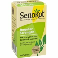 3pk Senokot Regular Strength Natural Vegetable Laxative Tablets 100 tab EXP07/26