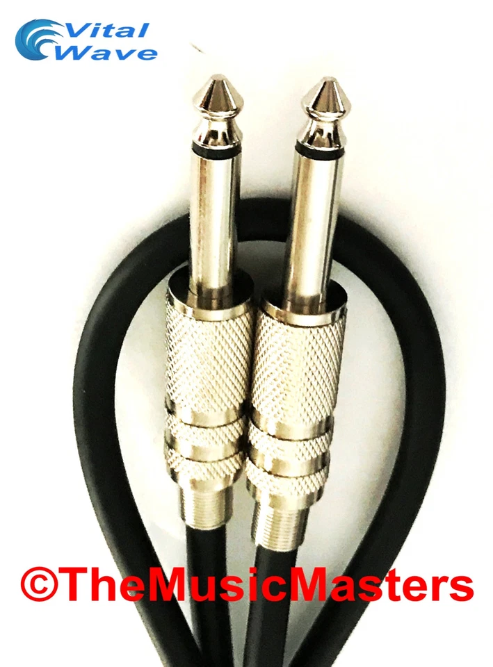 2 Pack 3ft 1/4" Instrument Guitar Bass Amp Keyboard Audio Cable Cord Wire VWLTW - Image 2 of 4