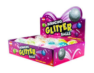 bouncy glitter ball with flashing light