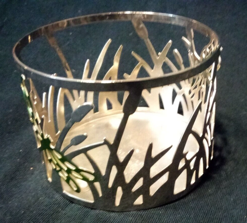 Sonoma Dragon Fly Garden vela de metal plateado / soporte potpouri usado en excelente estado Foto 2 de 3