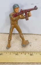 Vintage Manoil Barclay Toy Soldier Standing Firing Machine Gun Odd Version
