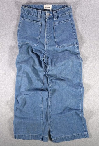 Rollas High Rise Wide Leg Baggy Sailor Pocket Denim Jeans Womens 25x29