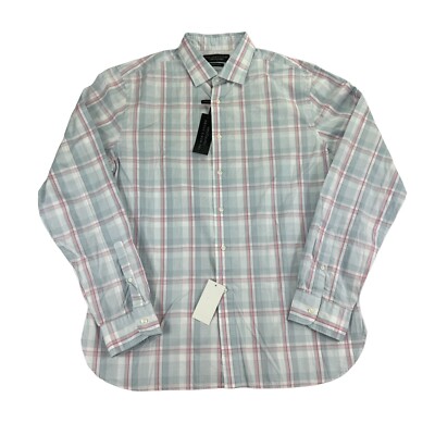Bloomingdales Mens Casual Stretch Plaid Slim Fit Button Down Shirt Light Blue L | eBay Bloomingdales Mens Casual Stretch Plaid Slim Fit Button Down Shirt Light Blue L | eBay