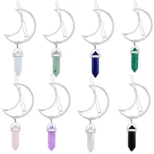 Geometric Moon Hair Clip Crystal Barrette Hexagonal Pendant Hair Accessories ⇓