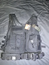 YAKEDA Tactical Vest Military Chest Rig Airsoft Swat Vest for Men Black