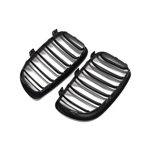 For BMW E81 E82 E87 E88 2008-11 Matte/Gloss Black Dual Slat Front Bumper Grille - Picture 15 of 18