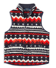 125 Polo Ralph Lauren boy's Nordic Print Sherpa Fleece Vest - youth Small / 8