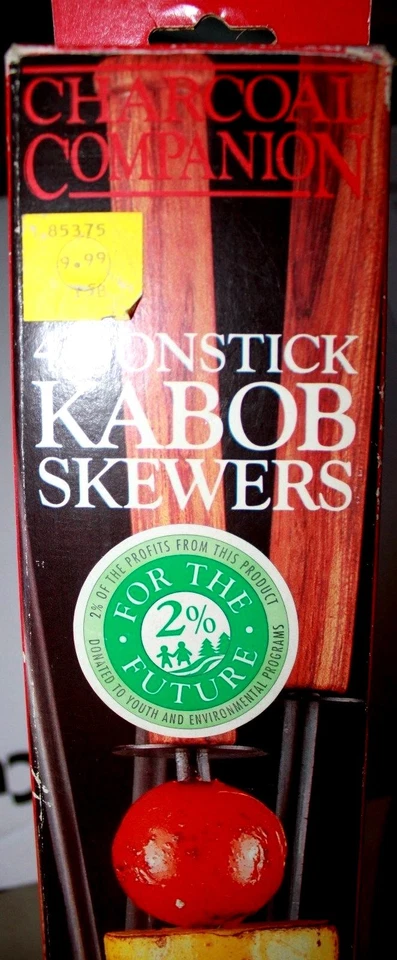 NEW~4 PC.SET~VINTAGE NONSTICK KABOB SKEWERS W/ ROSEWOOD HANDLES~17.5" FREE SHIP - Image 2 of 4