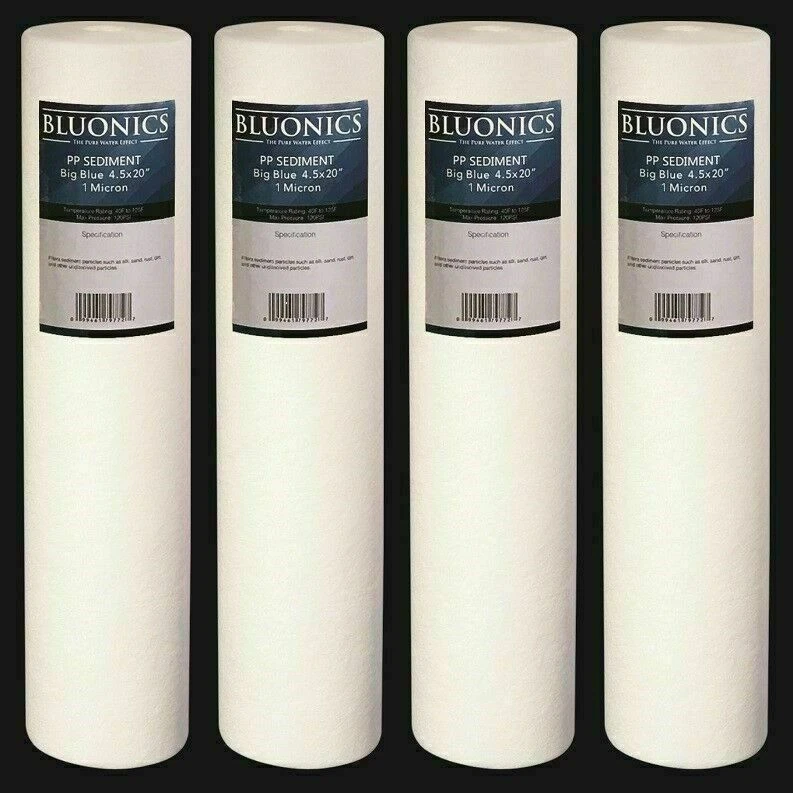 Bluonics 4pc Sediment Water Filters 4.5" x 20" (1 Micron) Replacement Cartridges - Image 3 of 4